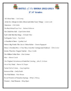 Third and Fourth Grade List