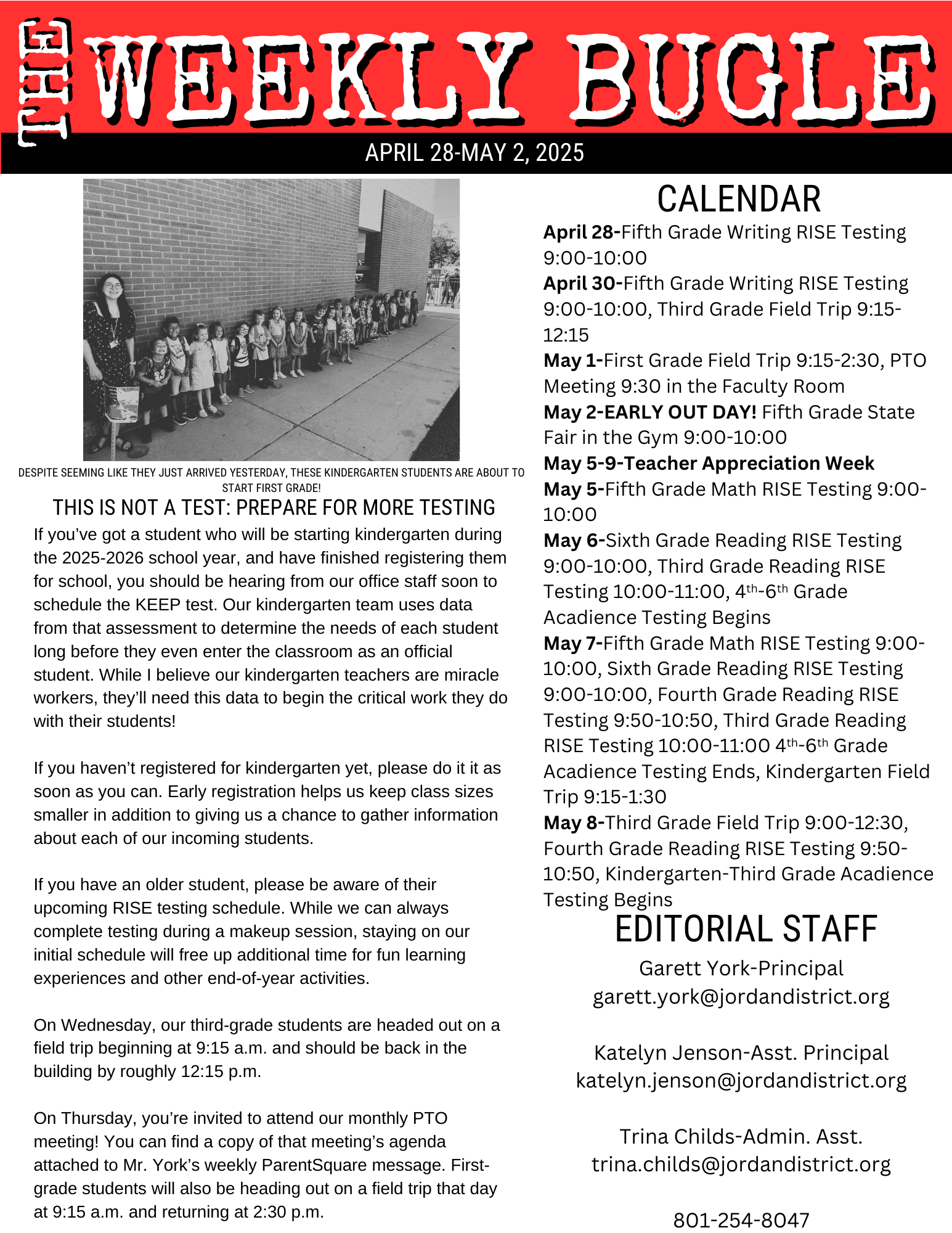 Family Newsletter April 28-May 2, 2025