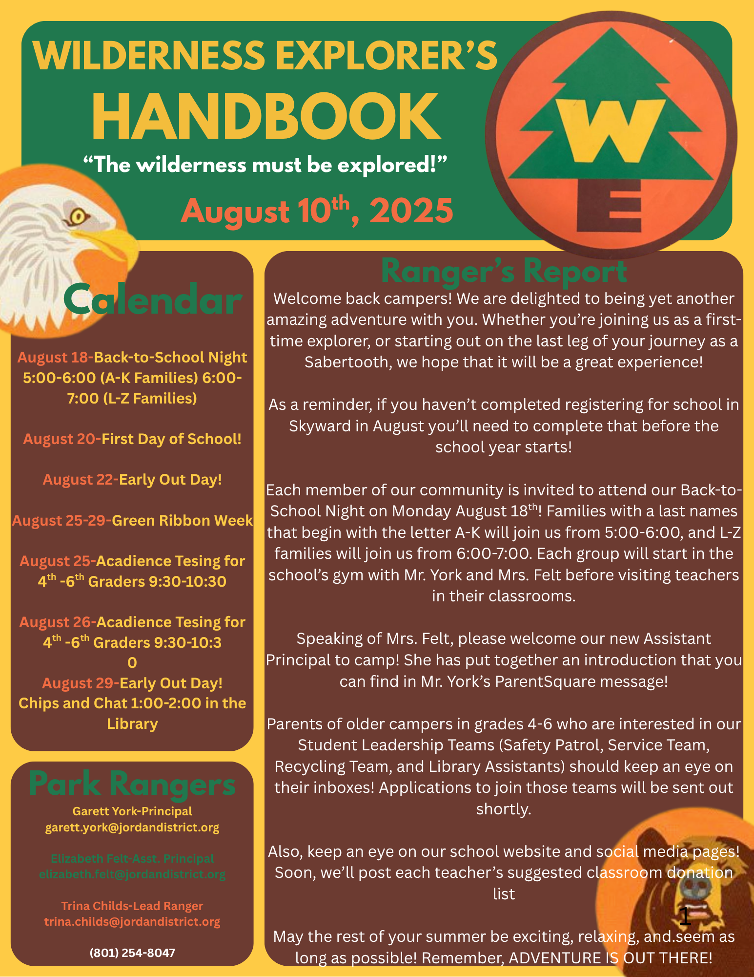 Family Newsletter August 10, 2025