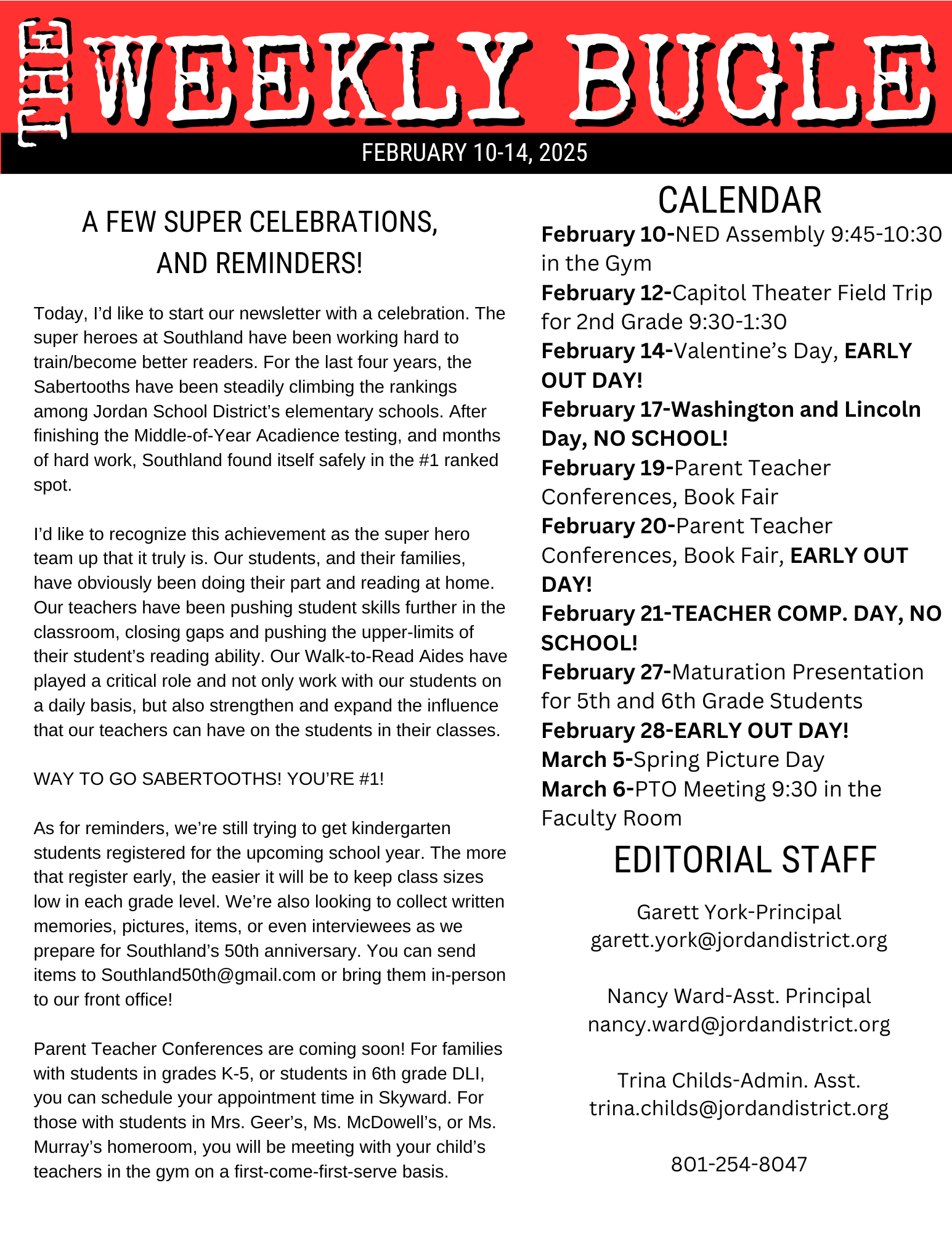 Family Newsletter February 10-14, 2025