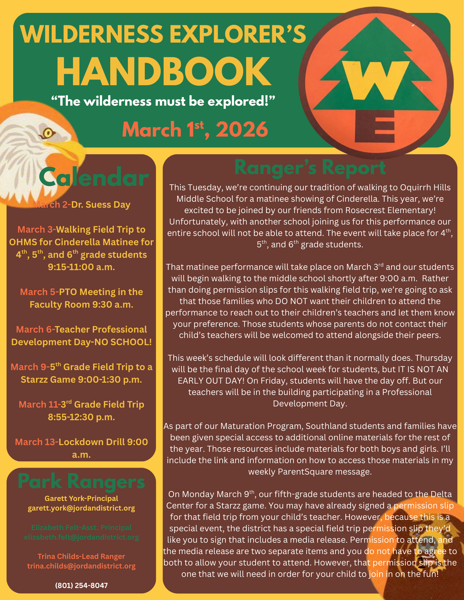 Family Newsletter March 1, 2026