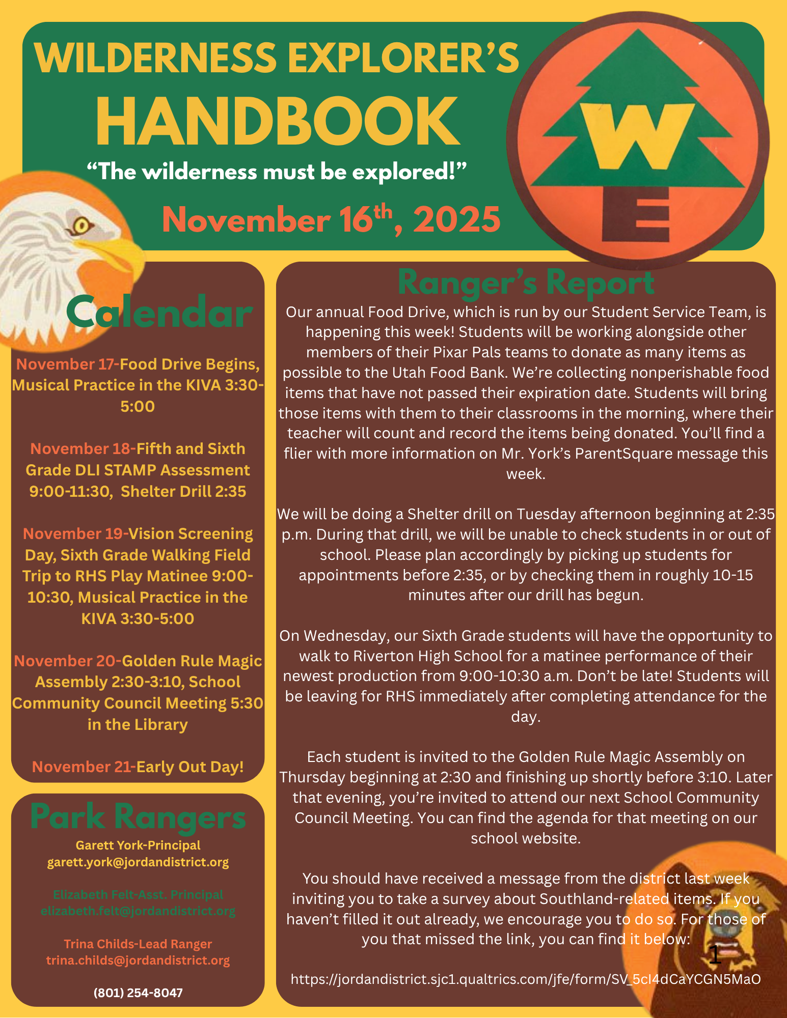 Family Newsletter November 16, 2025