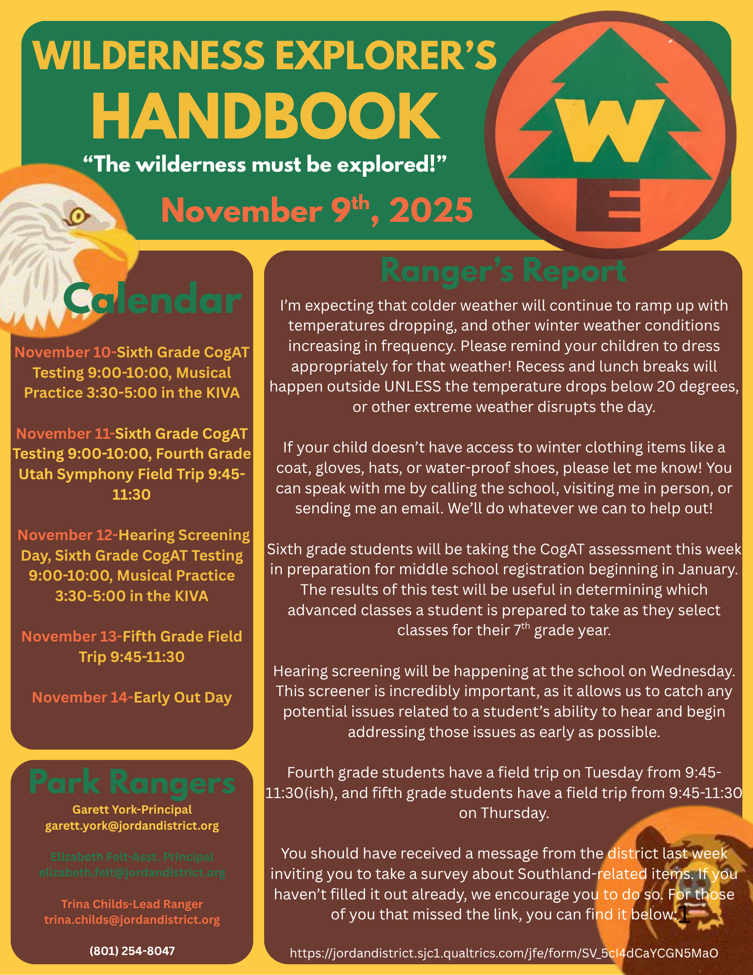 Family Newsletter November 9, 2025