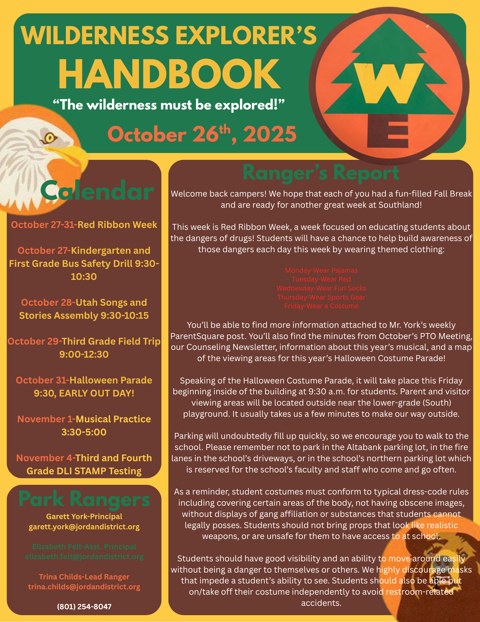 Family Newsletter October 27-31, 2025