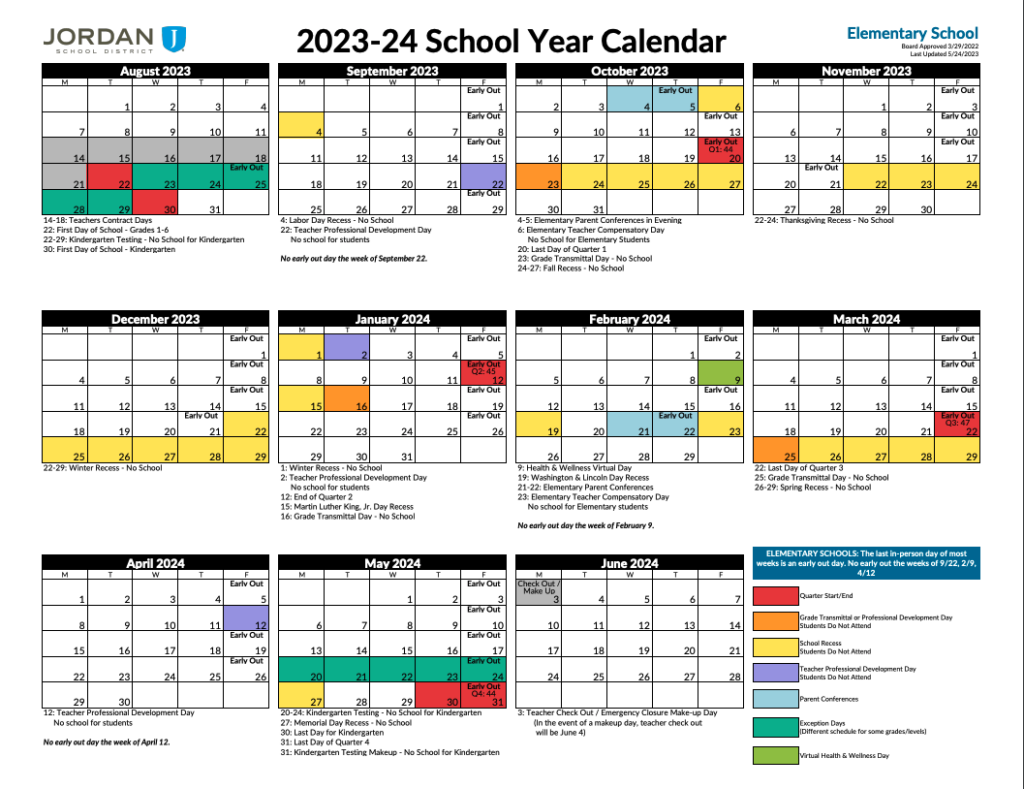 20232024 School Calendar Southland Elementary